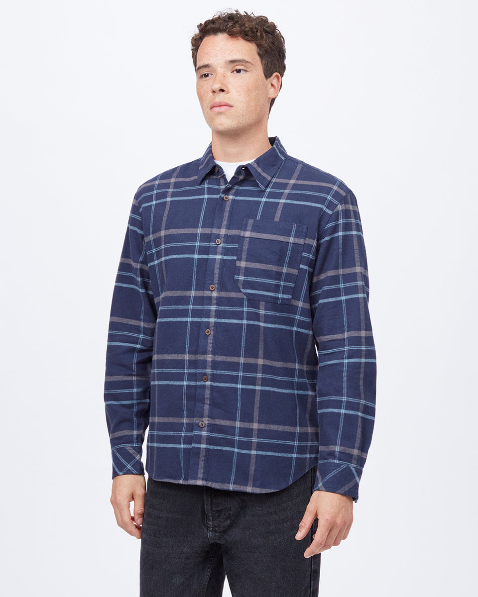 Benson Men's Classic Midweight Flannel Casual Shirt
