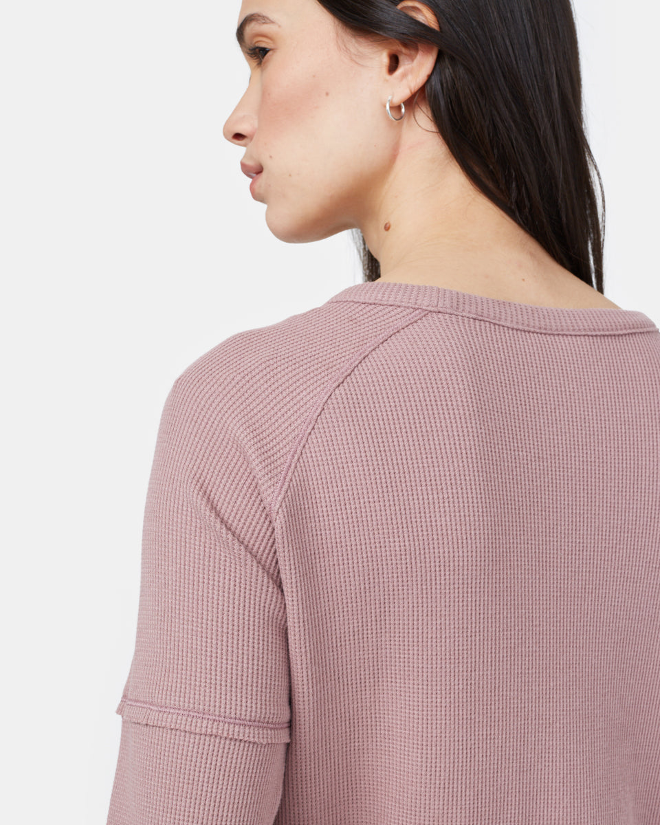 Cozy Organic Cotton and TENCEL Blend TreeWaffle Crew Long - Sleeve Top