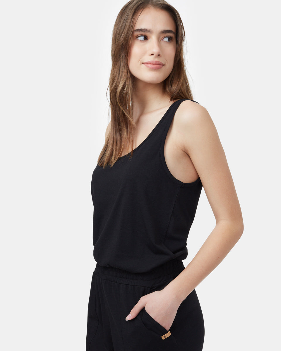 Sustainable Knit Tank Style Jumpsuit for All - Day Wear