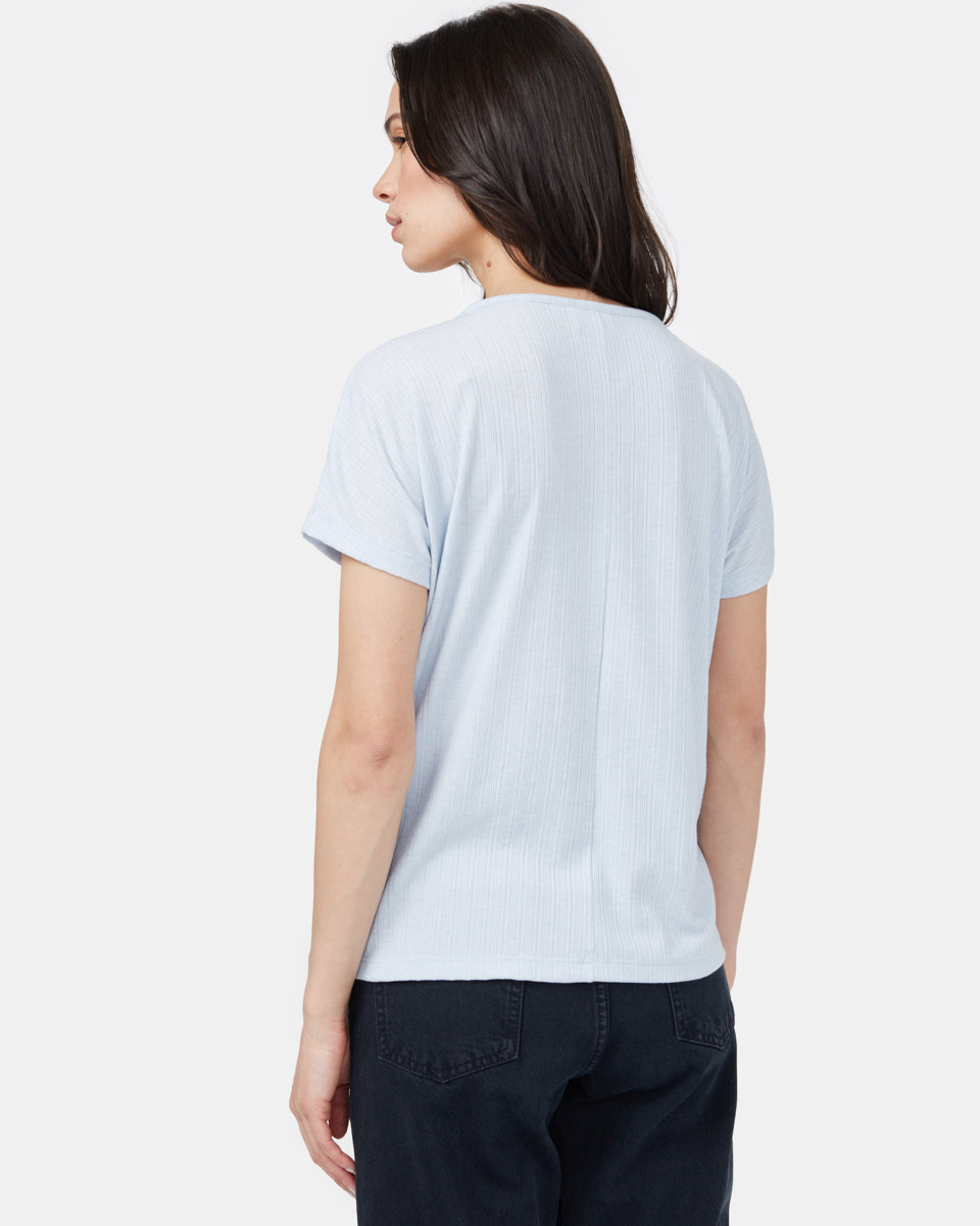All - Season Soft Sustainable Ribbed Scoop Neck T - Shirt