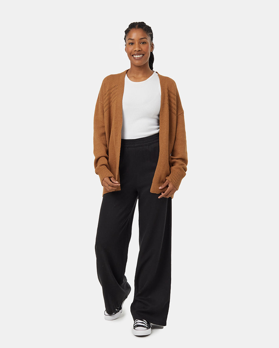 Stylish Organic Cotton Open-Front Prairie Cardigan with Unique Stitch
