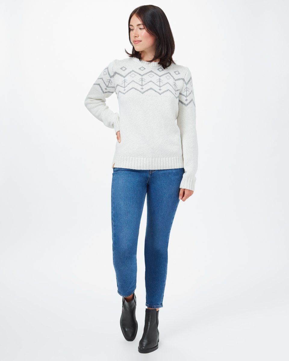 Eco - Friendly Highline Wool Intarsia Sweater with Organic Cotton Blend