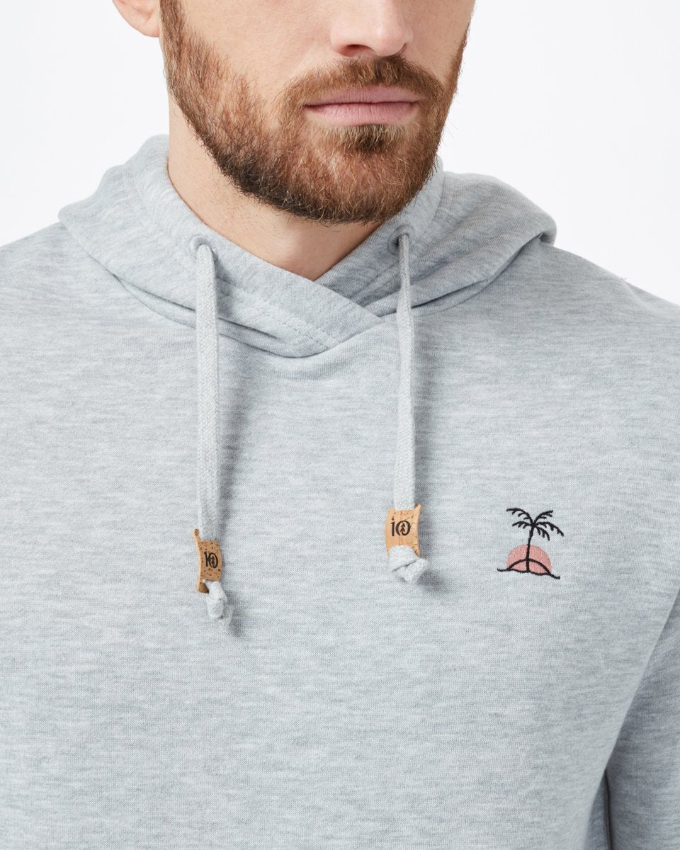 Soft and Sustainable Palm Sunset Embroidered Hoodie