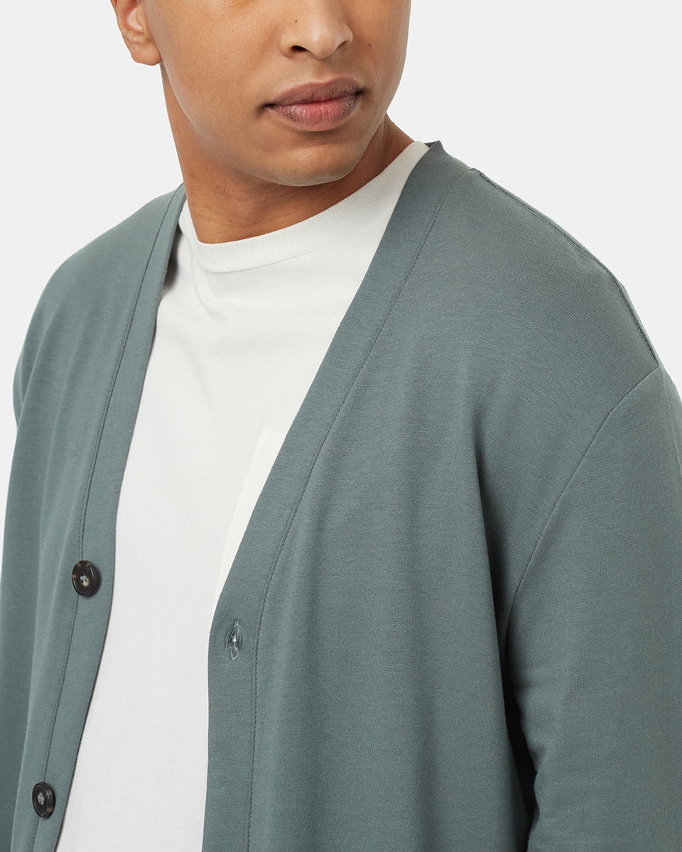 Lightweight Soft Terry Button-Front Cardigan for Comfortable Days