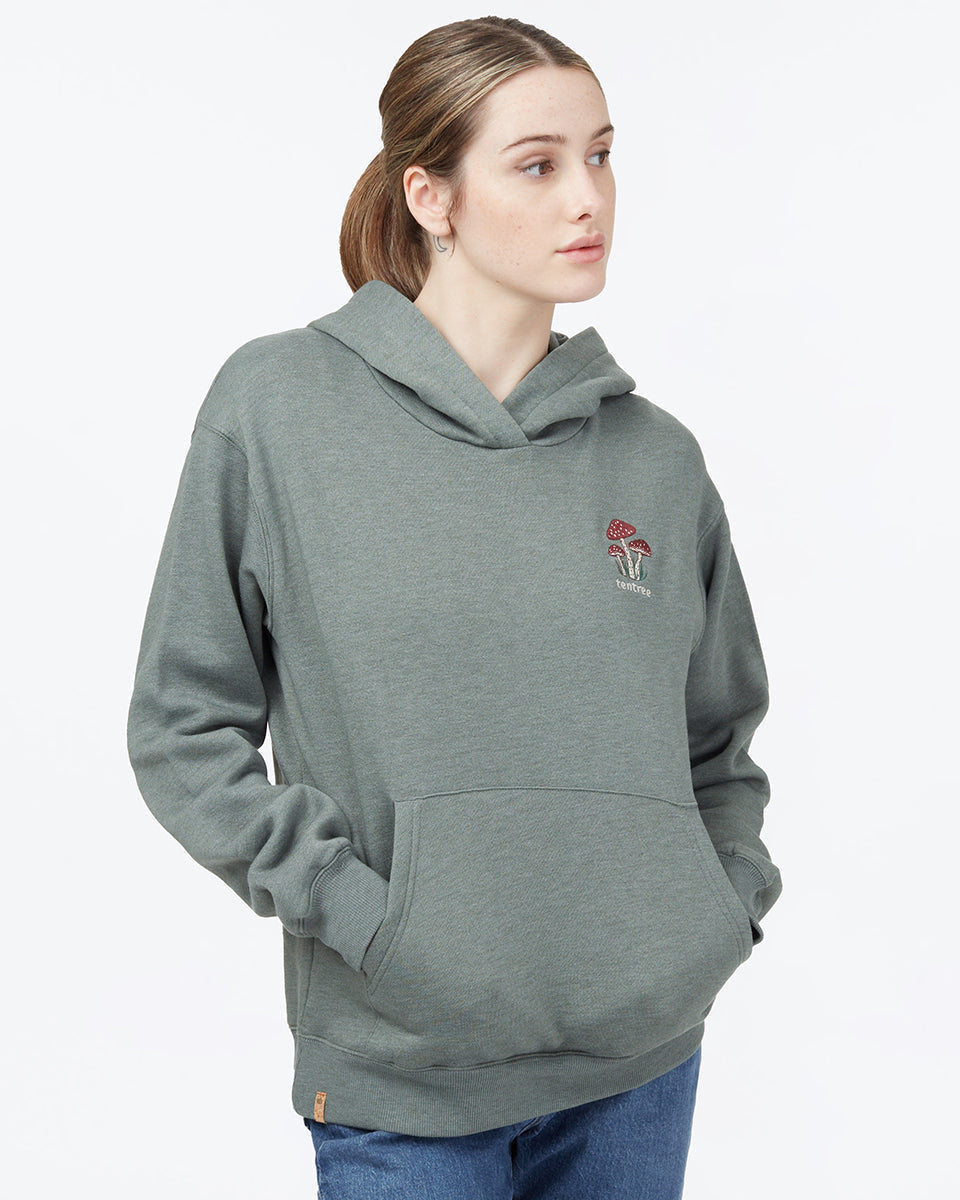 Eco - Friendly Mushroom Embroidery Stylish Hoodie