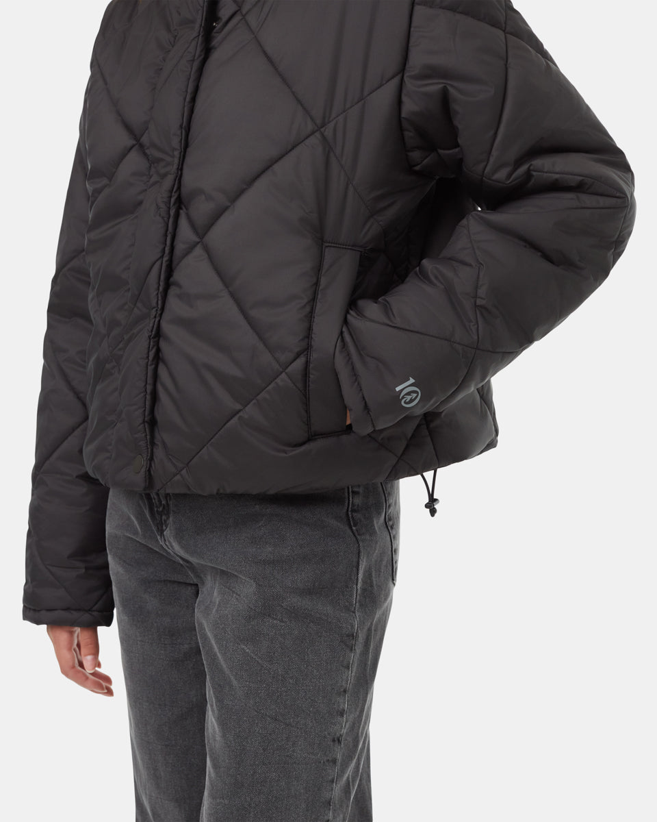 Short Cloud Shell Eco-Friendly Vegan Puffer Jacket for Warmth
