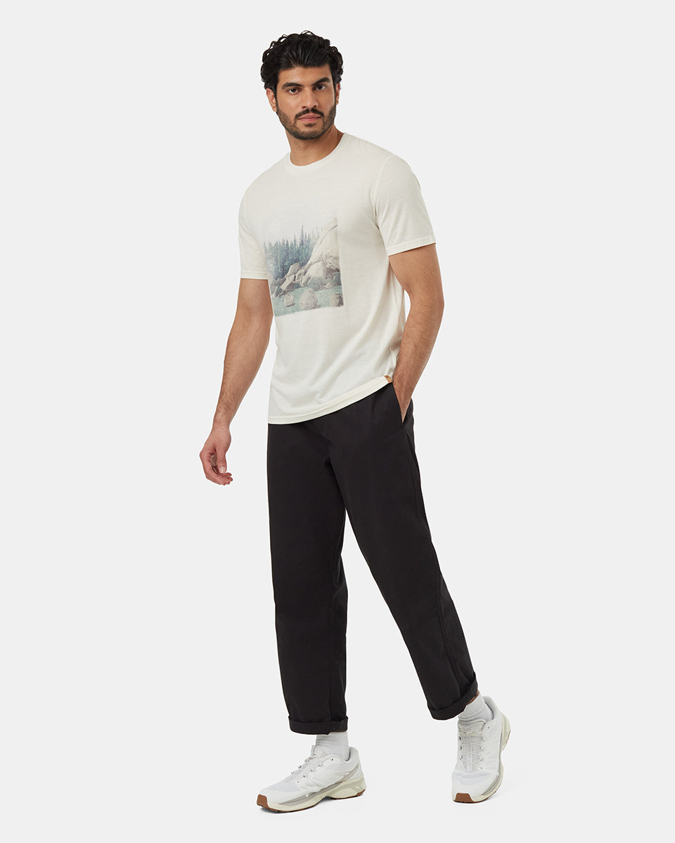 Eco-Friendly Scenic Graphic Rock T-Shirt for Outdoor Enthusiasts