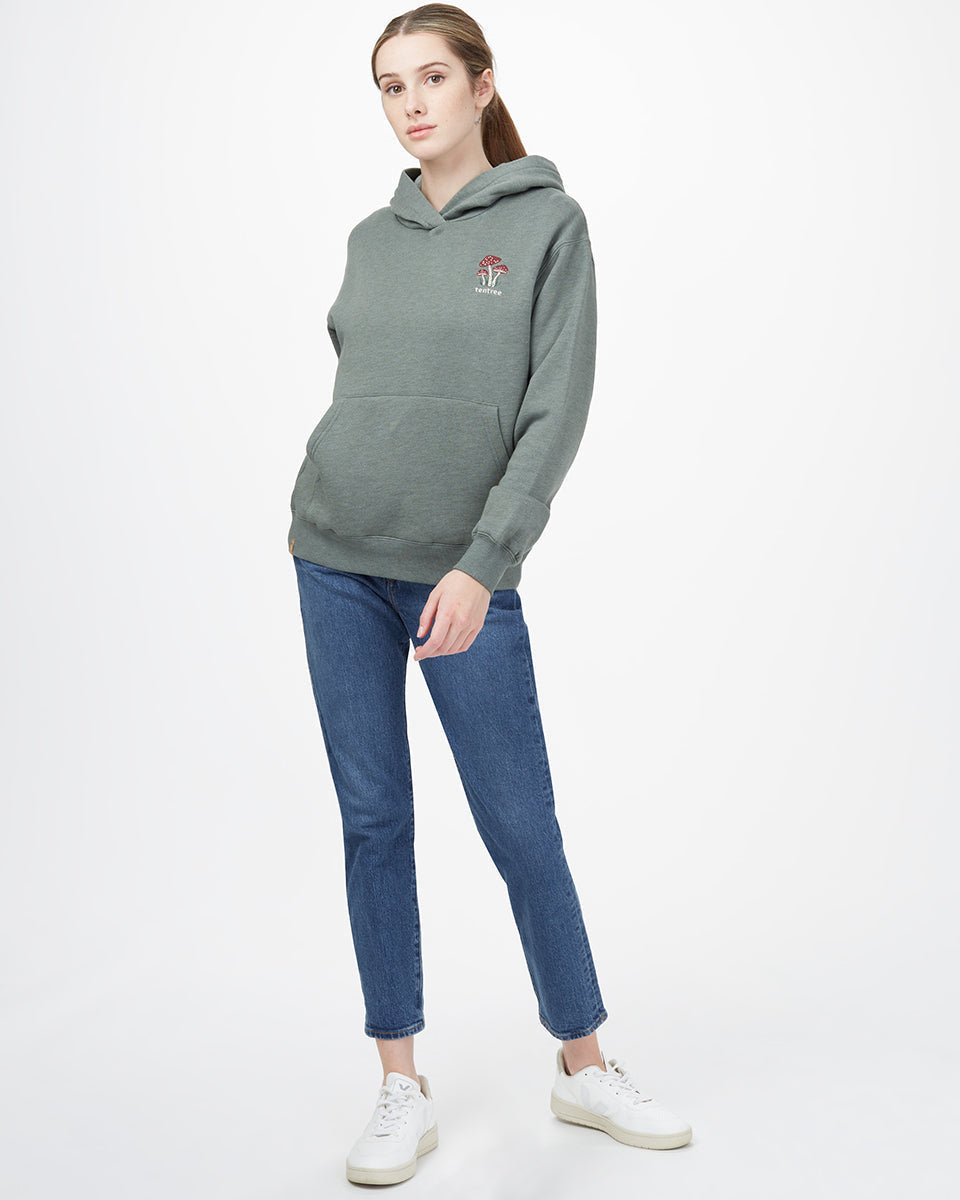 Eco - Friendly Mushroom Embroidery Stylish Hoodie