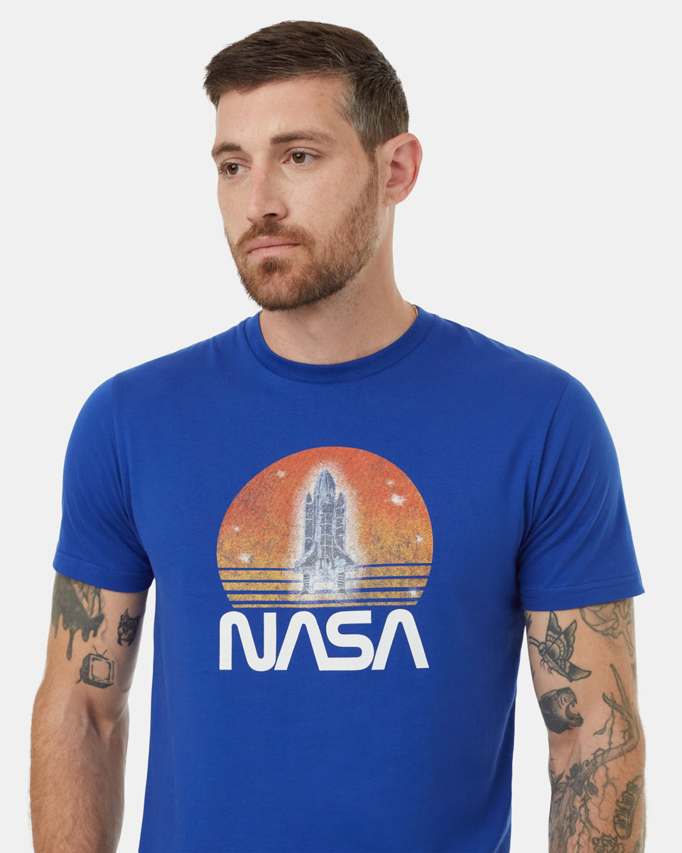 NASA-Inspired Shuttle Sunset Graphic T-Shirt for Planet Lovers