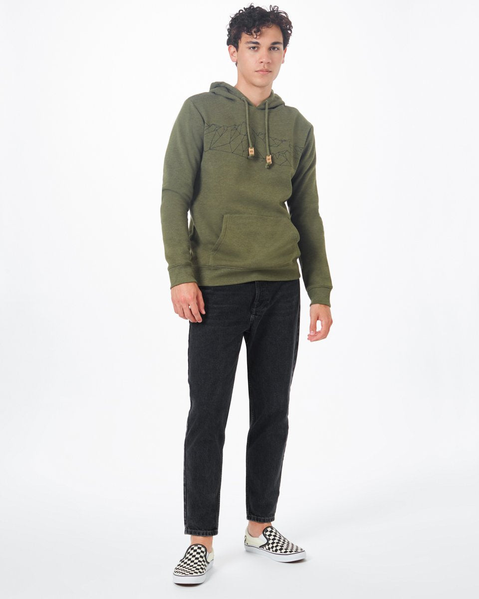 Geo Mountain Ultra-Soft and Sustainable Classic Fleece Hoodie