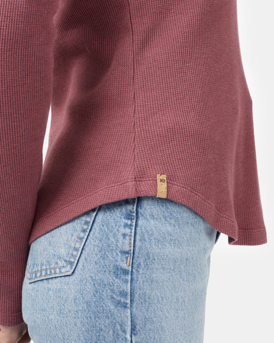 TreeWaffle Organic Cotton and TENCEL Blend Henley Long Sleeve Shirt