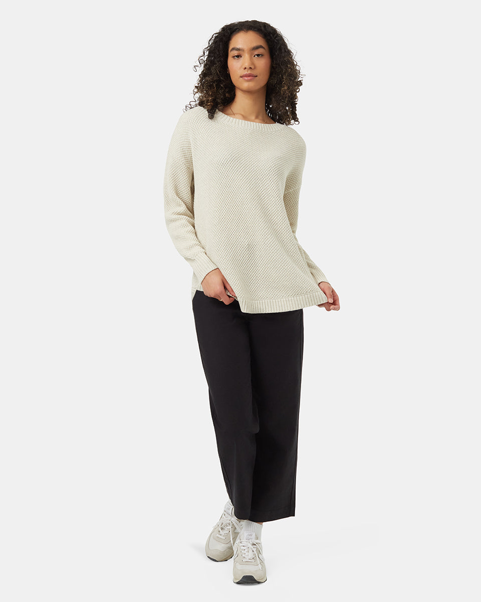 All - Season Sustainable Broughton Sweater with New Textured Stitch