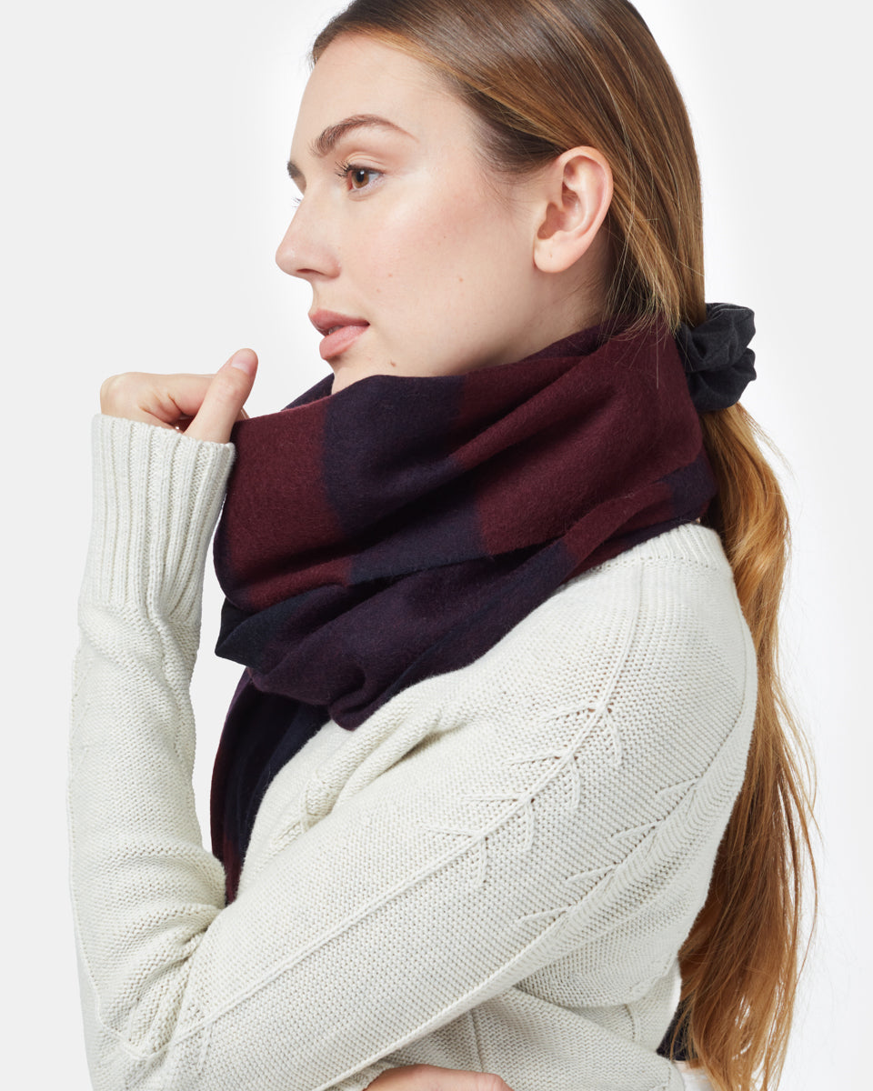 RWS Certified 100% Wool Oversized Woven Plaid Fashion Scarf