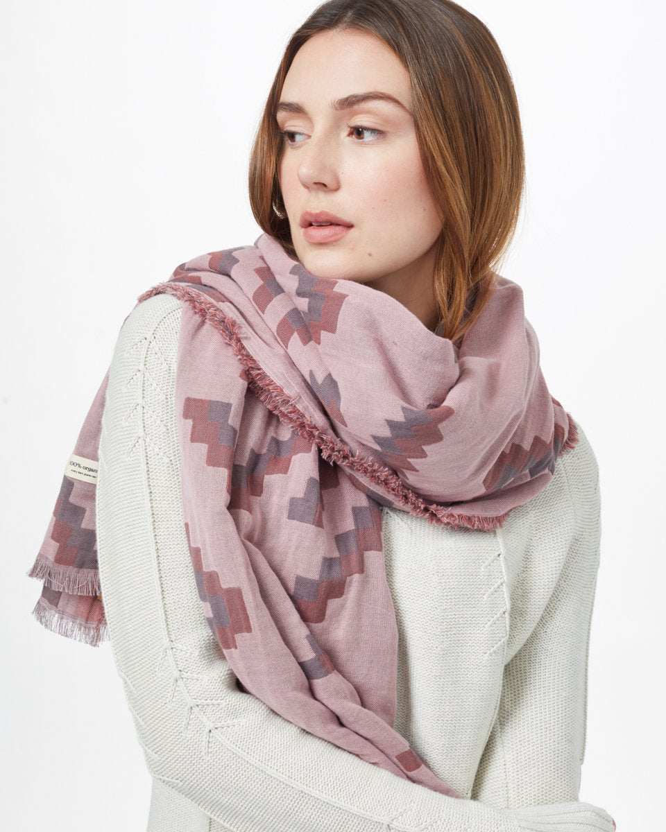 Organic Sumatra Cotton Blanket Scarf for Fall