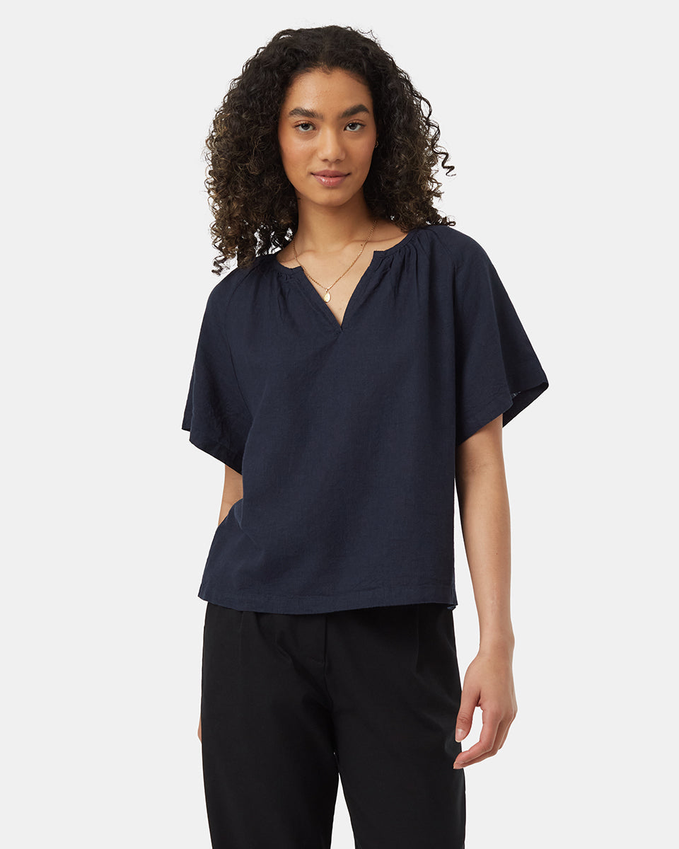 Summer-Friendly Breathable Hemp and Linen Popover Shirt