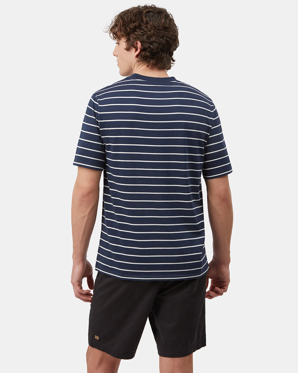 Relaxed Striped Organic Cotton, Recycled Polyester and Lyocell Blend T-Shirt