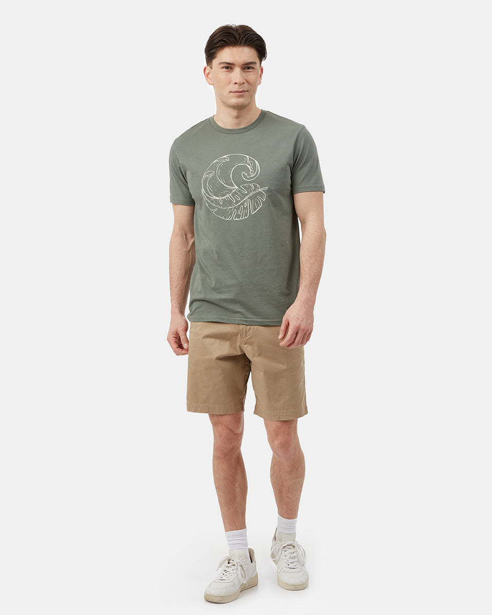 Stylish Palm Wave Men's and Women's Cotton T-Shirt