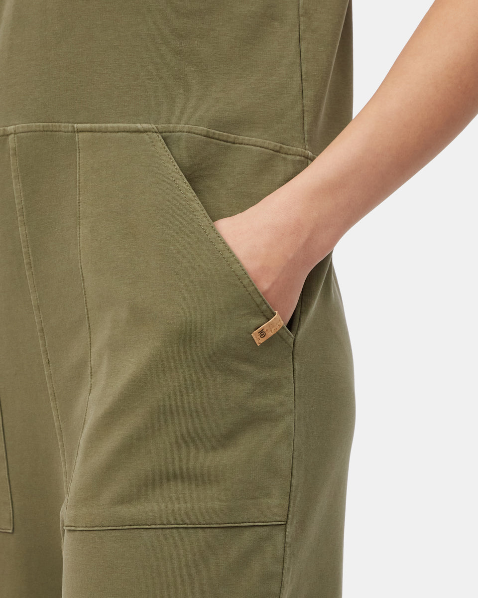 French Terry Fabric V-Neck Women's Jumpsuit for Lounge and Date Night