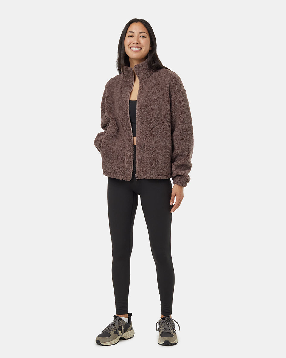 Reversible Full-Zip Jacket Crafted from Recycled Boucle Material