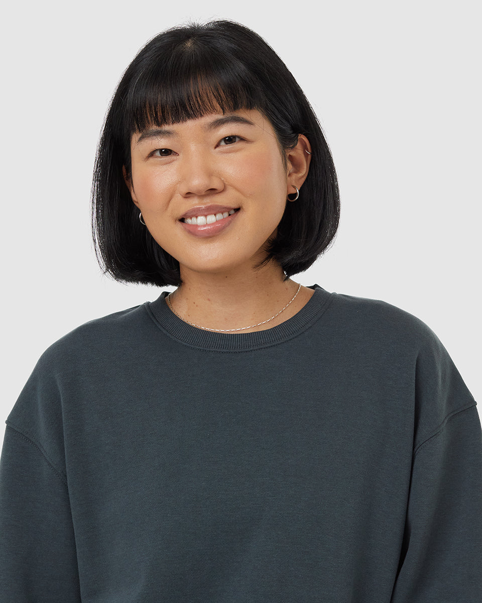 Ultra - Soft and Sustainably - Made Tree Fleece Relaxed Crew Neck Sweatshirt