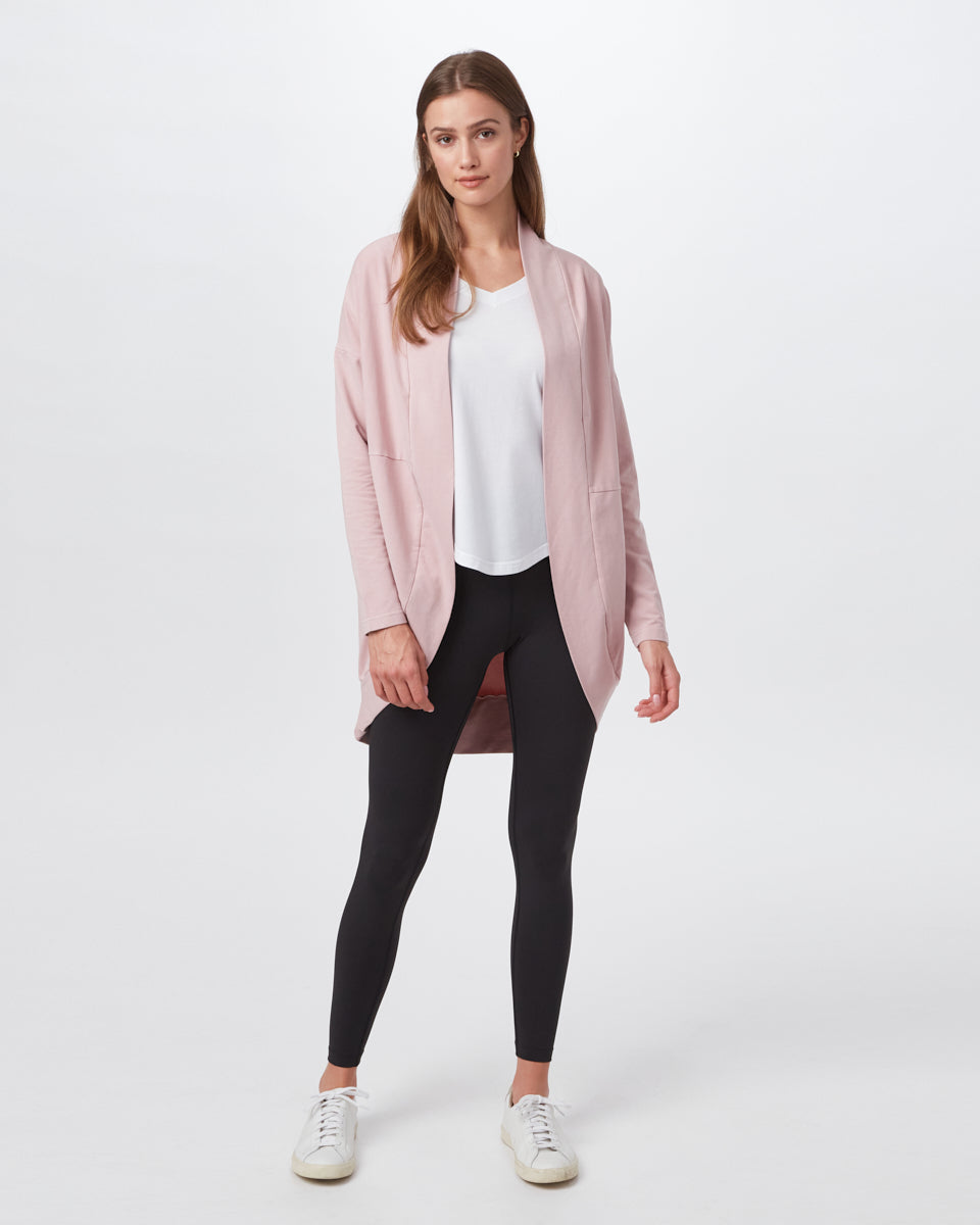 French Terry Style Cozy Cocoon Cardigan for All - Day Comfort