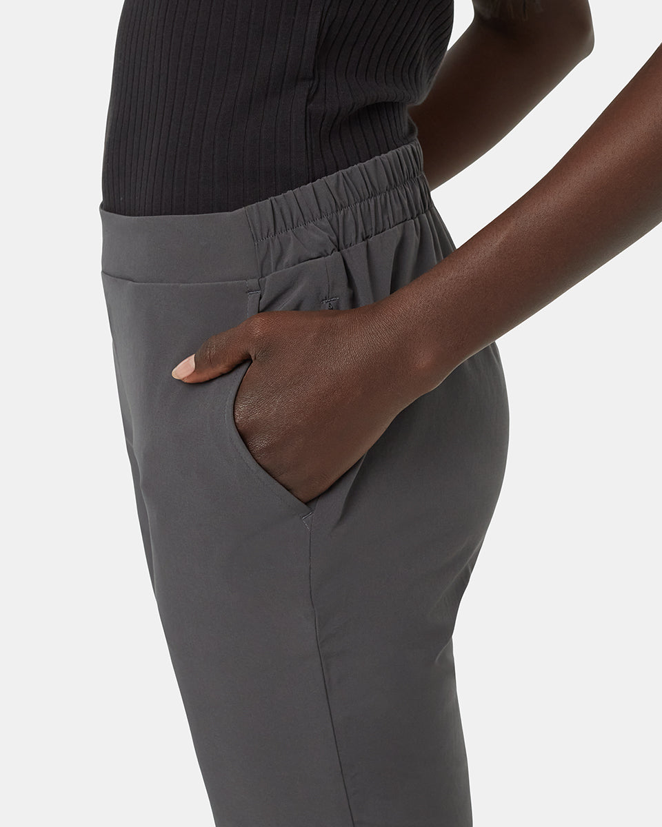 Saturna Stretchable Pants with Elastic Waistband and Zippered Pockets