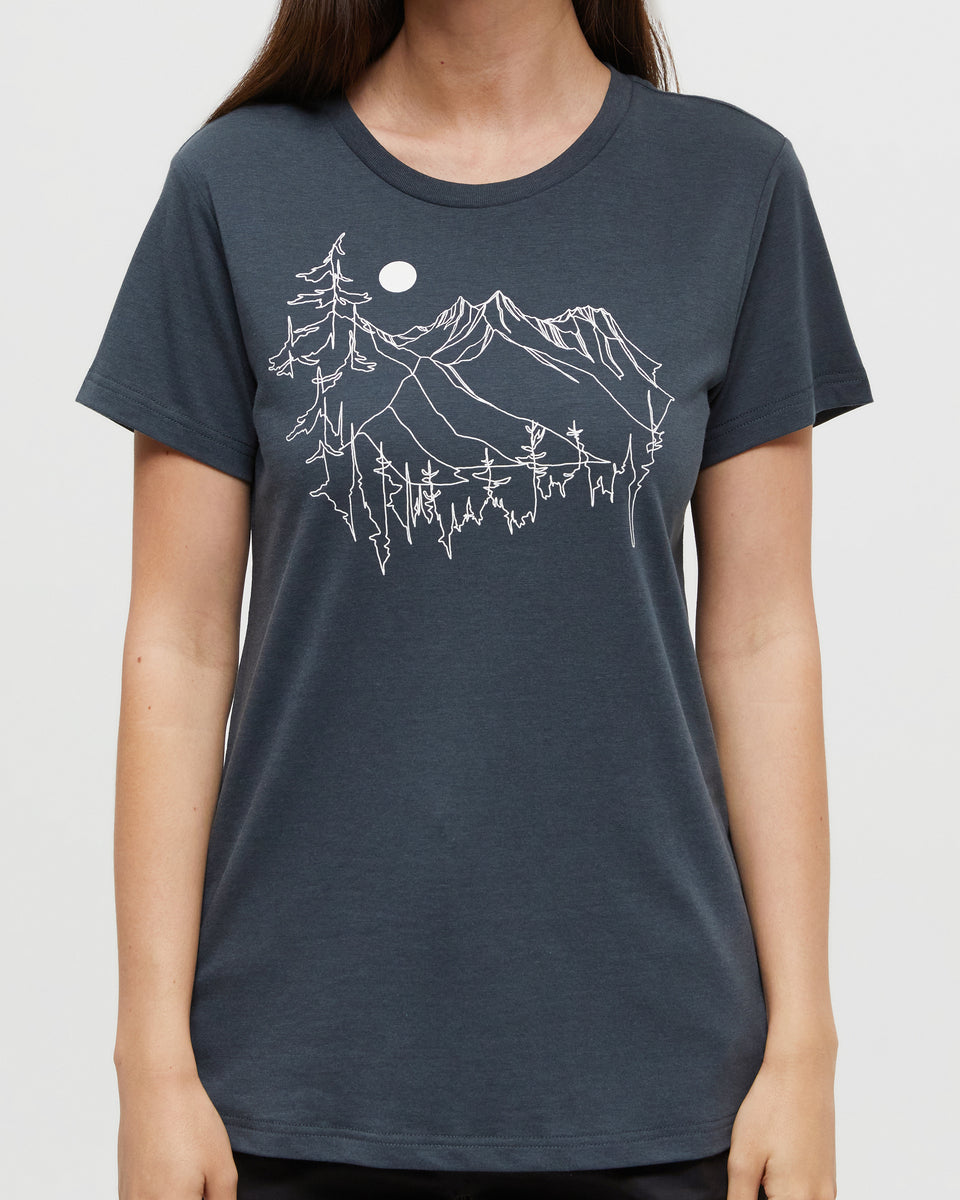 Exquisite Hand - illustrated Mountain Fields Graphic T - Shirt