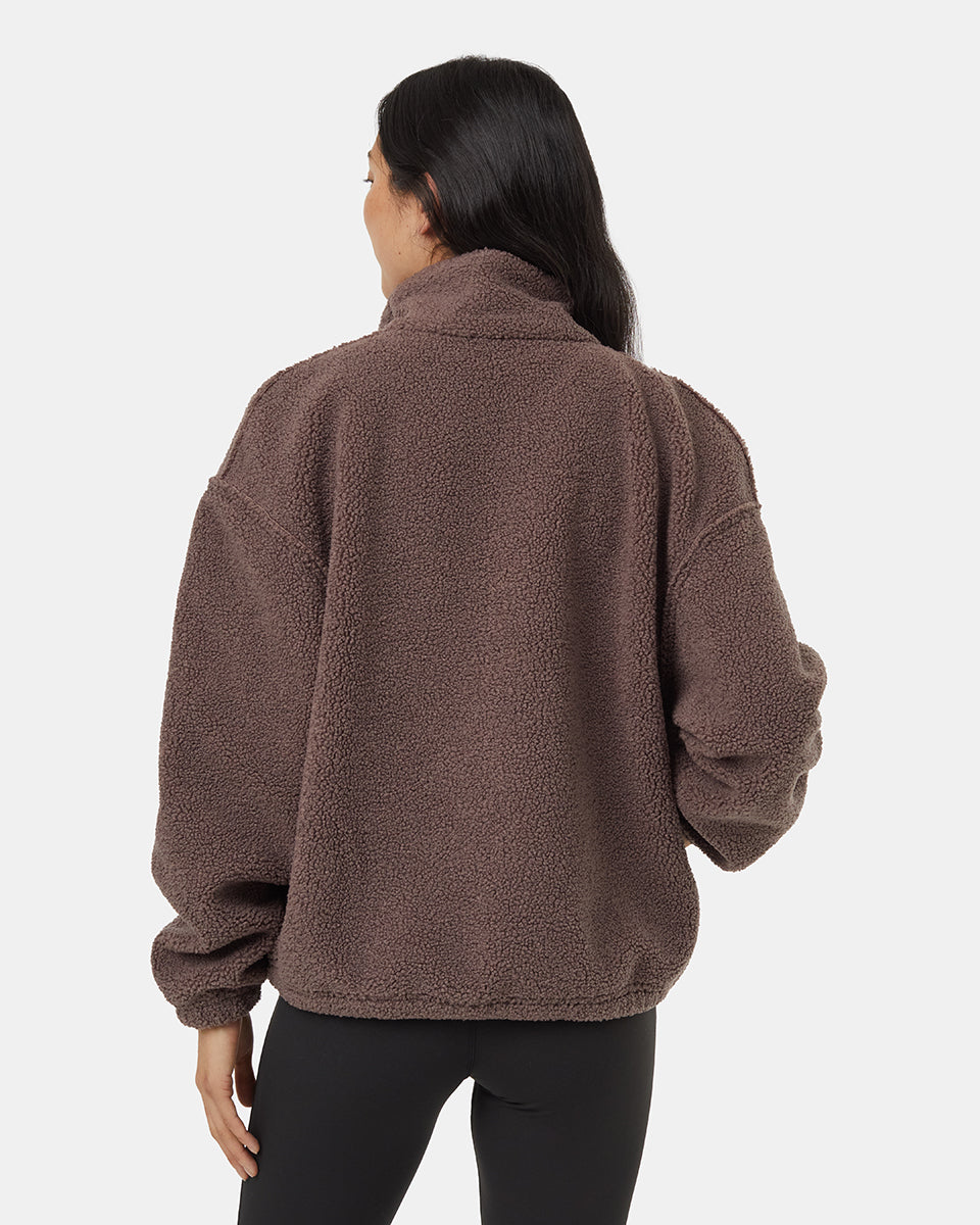 Reversible Full-Zip Jacket Crafted from Recycled Boucle Material