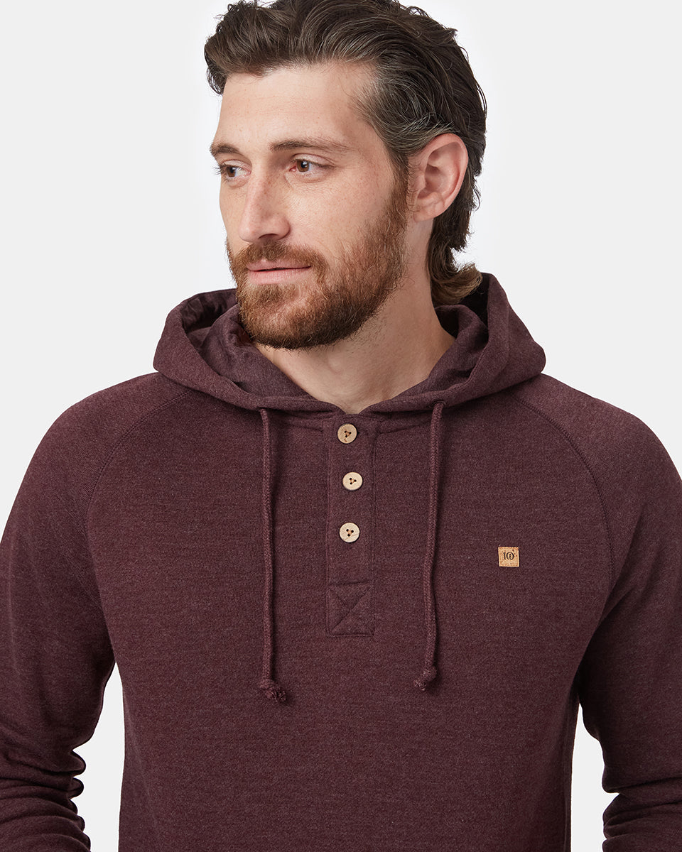 Sustainable Oberon Henley - Style Organic Cotton and Recycled Polyester Hoodie