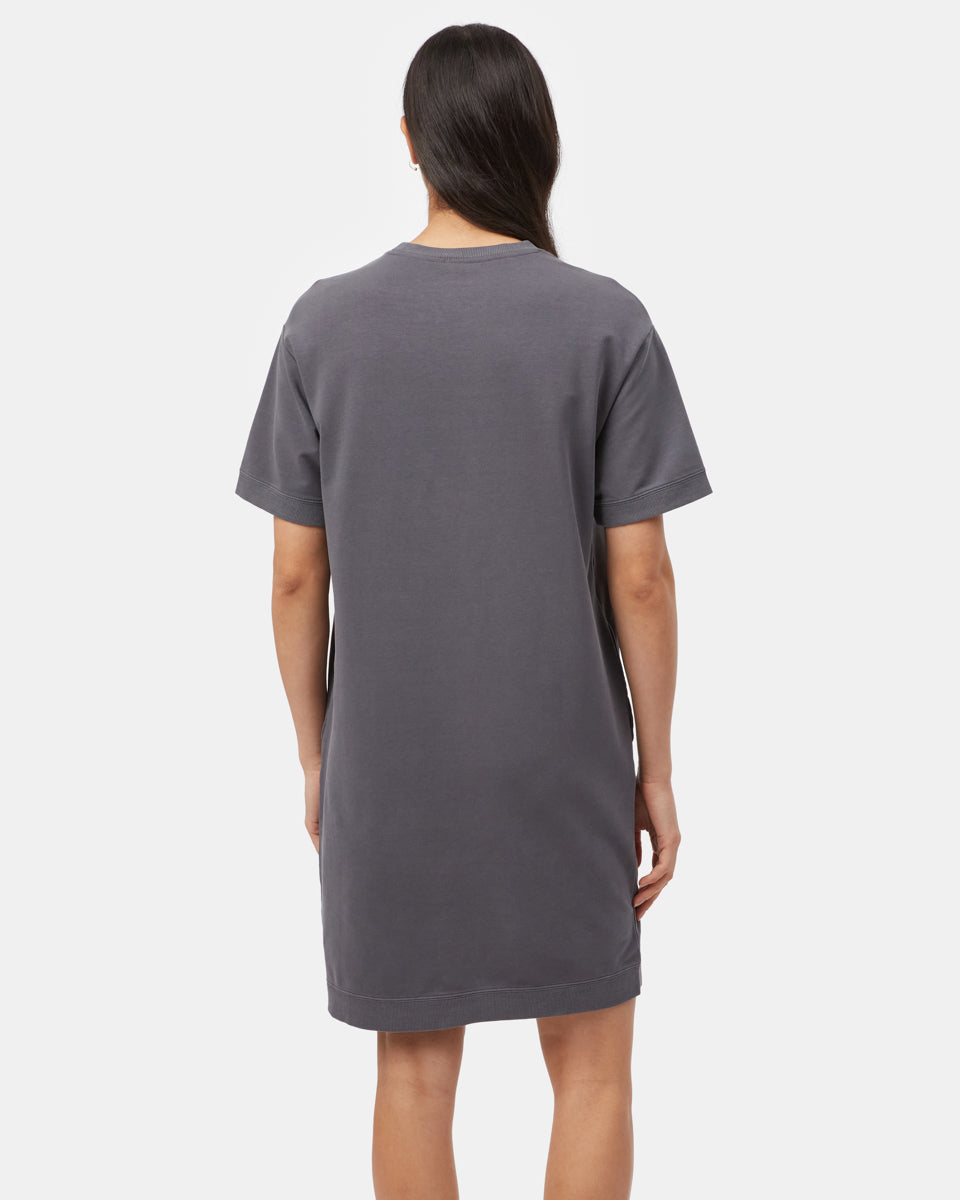 Stylish French Terry Short-Sleeved Knee-Length Spring Dress
