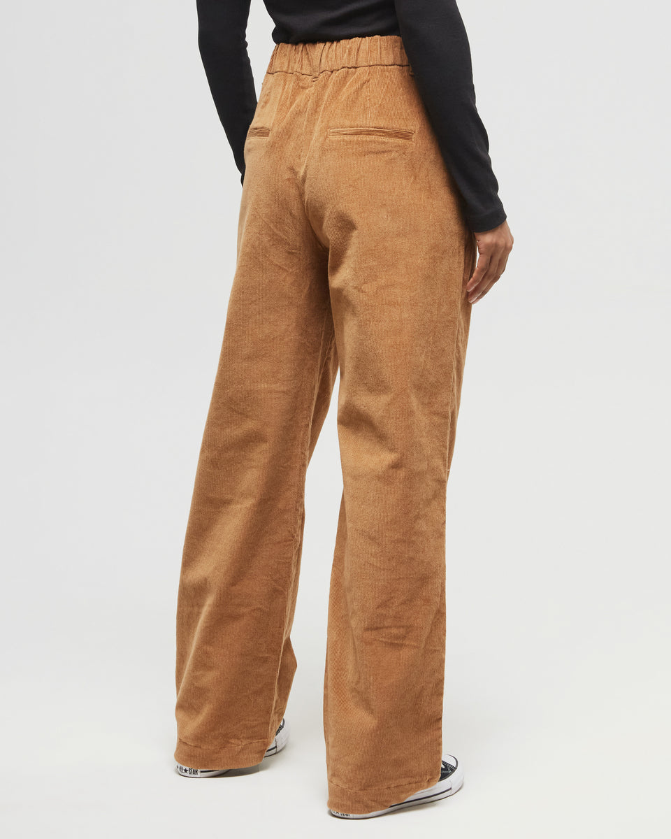 Stretchable Eco-Friendly Corduroy Straight-Leg Trousers
