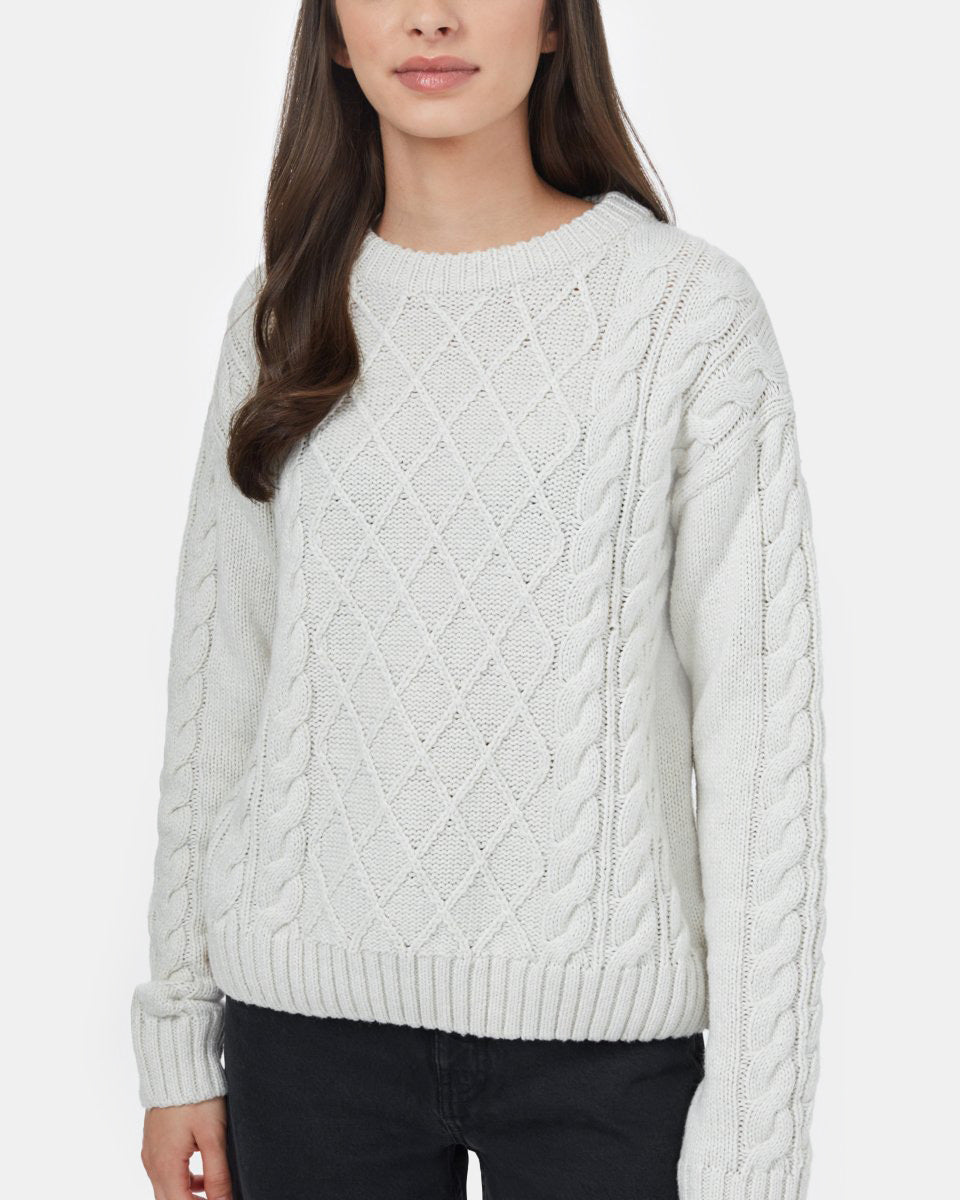High - quality Organic Cotton Highline Wool Cable Crew Sweater