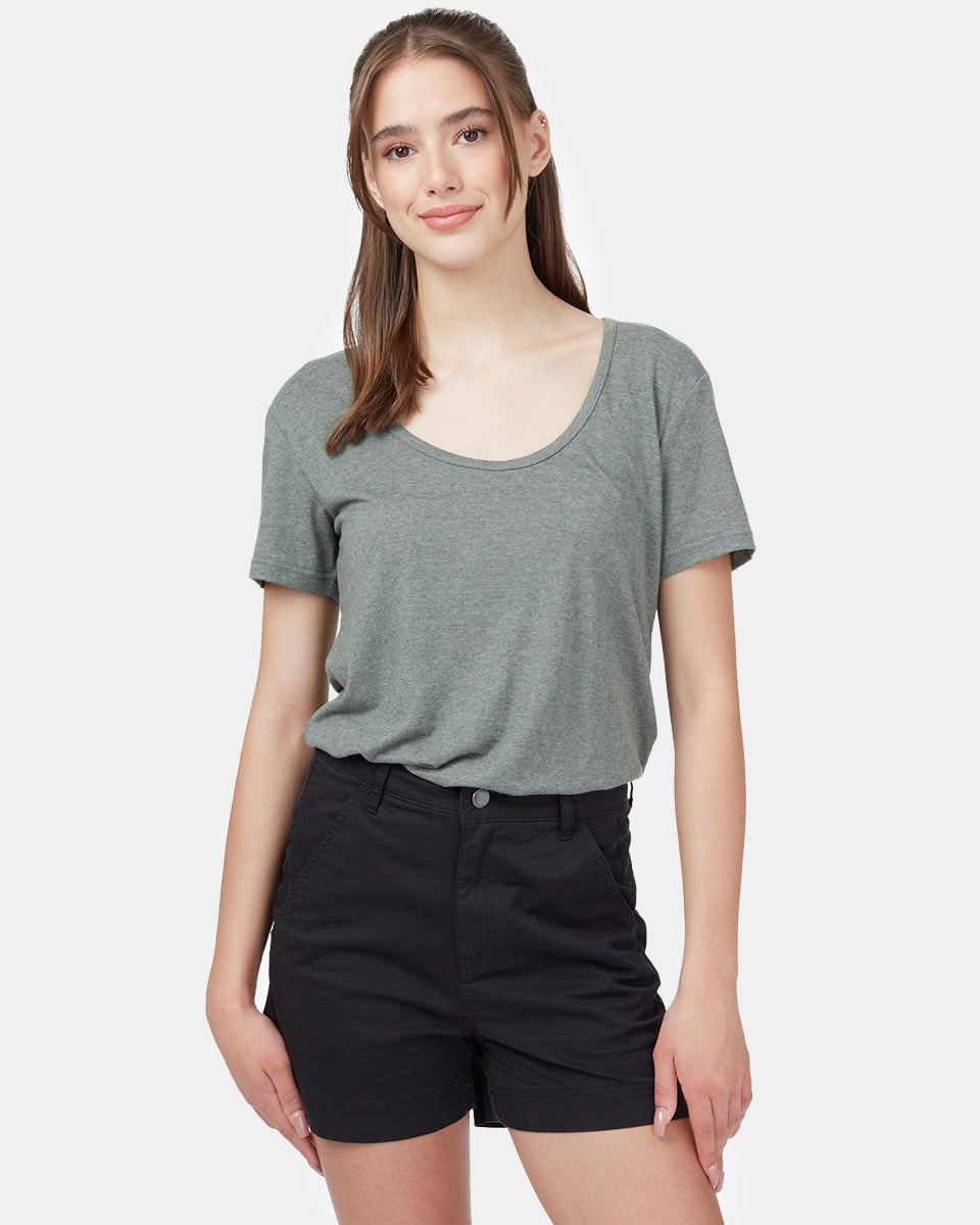 High - Quality Hemp Scoop Neck Comfort T - Shirt for Daily Wear