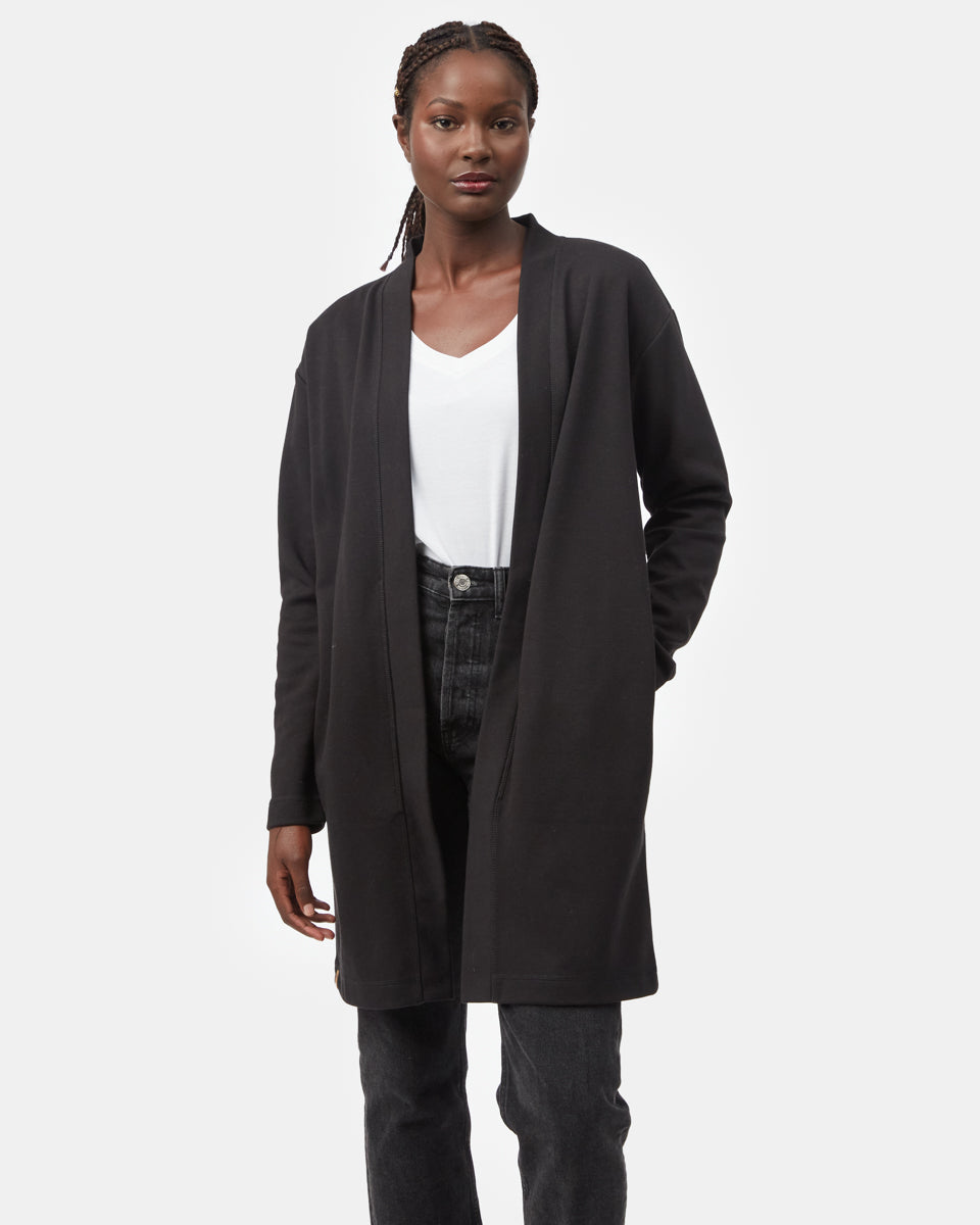 Comfortable Ponte Open - Front Long Drop - Shoulder Cardigan for Cold Weather