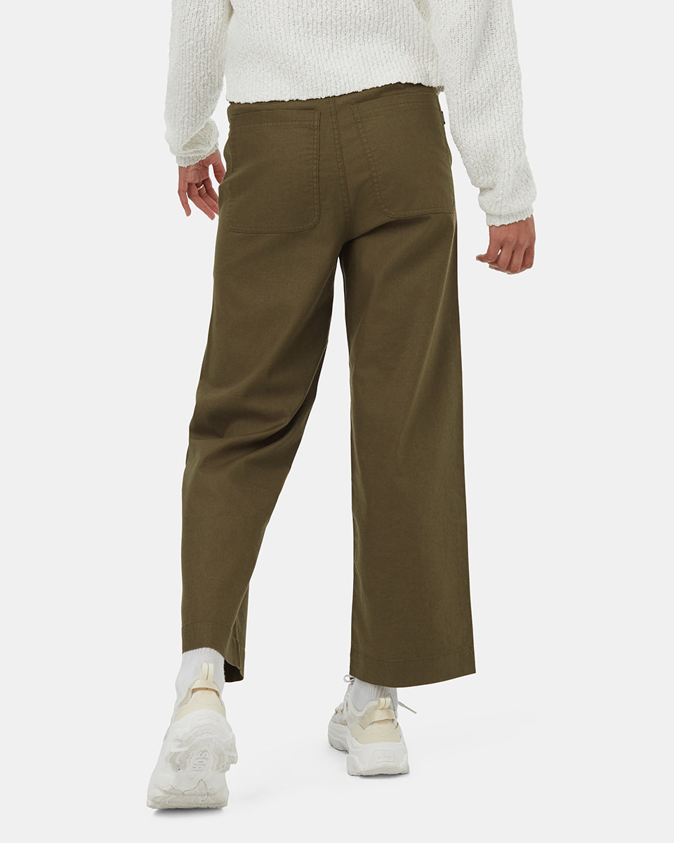 Sustainable High - Waisted Wide Leg Cropped Slocan Trousers