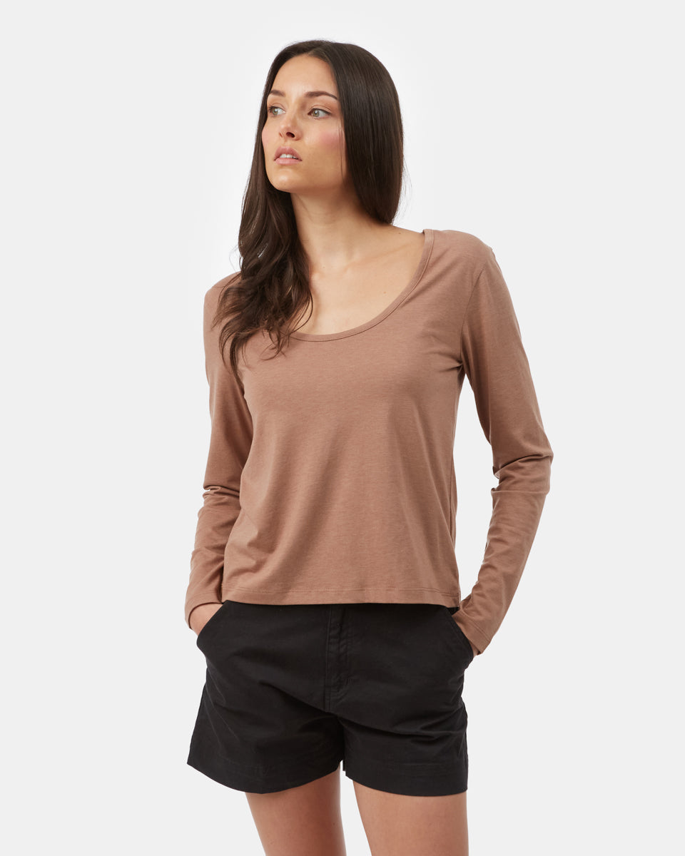 All - Season Scoop Neck Long - Sleeve Shirt Made from Signature TreeBlend Fabric