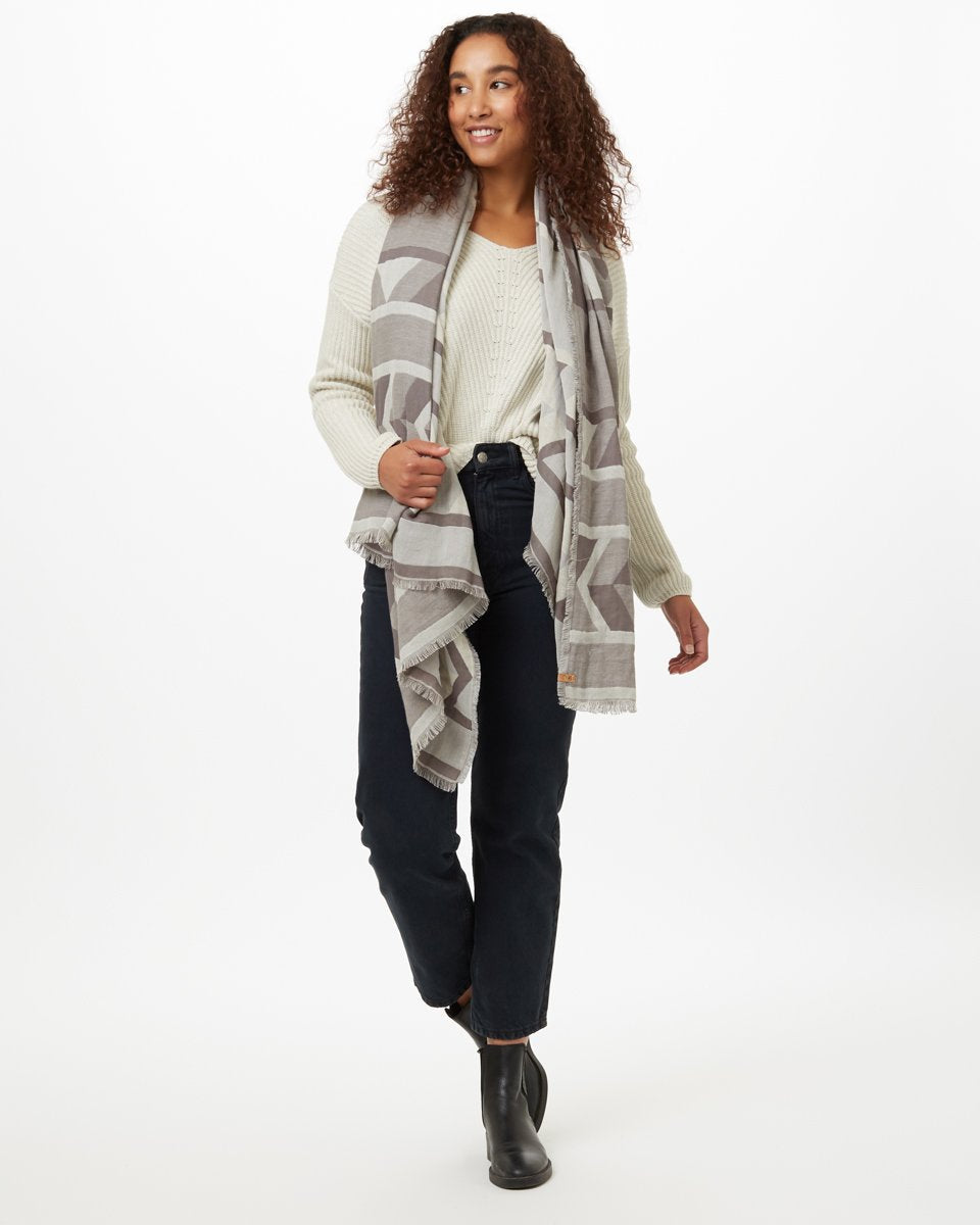 Cozy Cotton Geometric Patterned Blanket Scarf for Winter