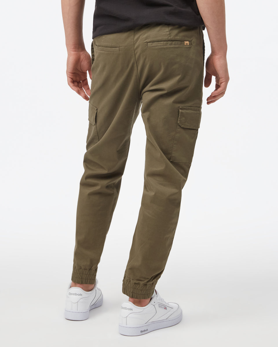Organic Cotton Stretch Twill Pull-On Cargo Jogger Trousers for Adventurous Use