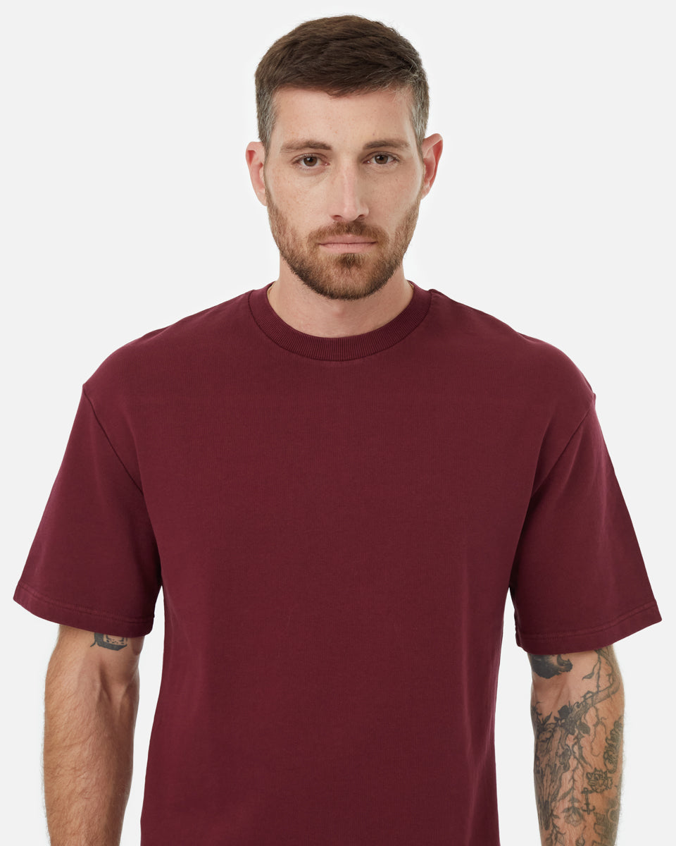 French Terry Short - Sleeved Crew - Style Organic Cotton Top for Winter Lounging