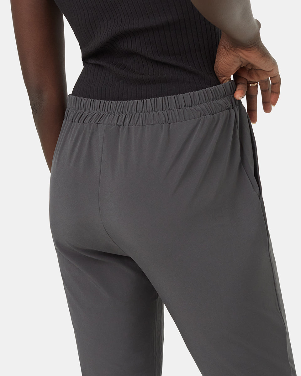 Saturna Stretchable Pants with Elastic Waistband and Zippered Pockets