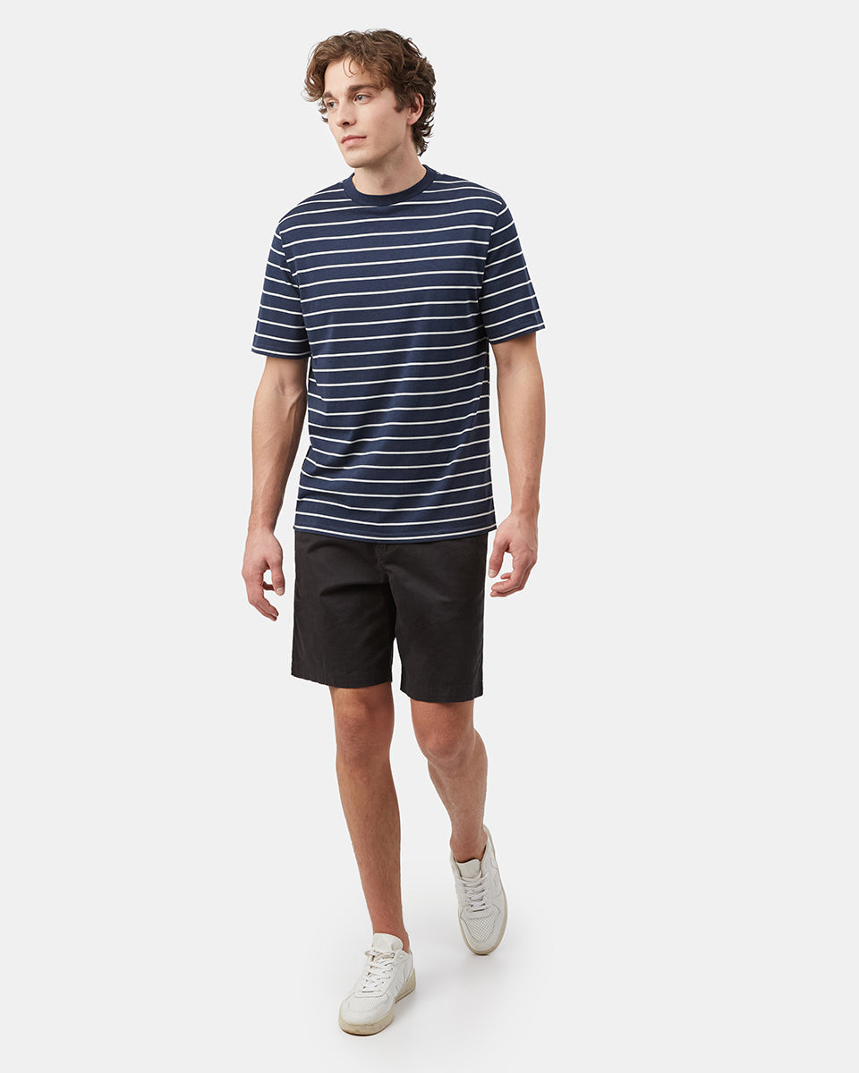Relaxed Striped Organic Cotton, Recycled Polyester and Lyocell Blend T-Shirt
