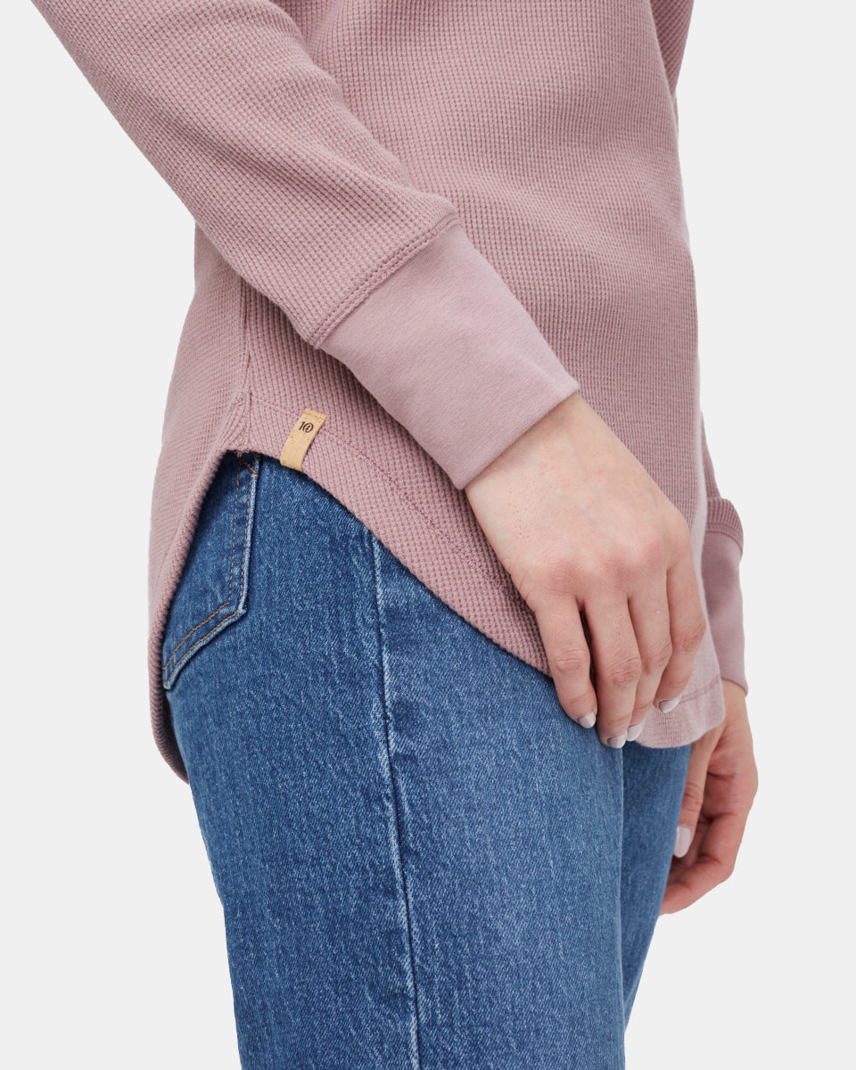 Cozy Organic Cotton and TENCEL Blend TreeWaffle Crew Long - Sleeve Top