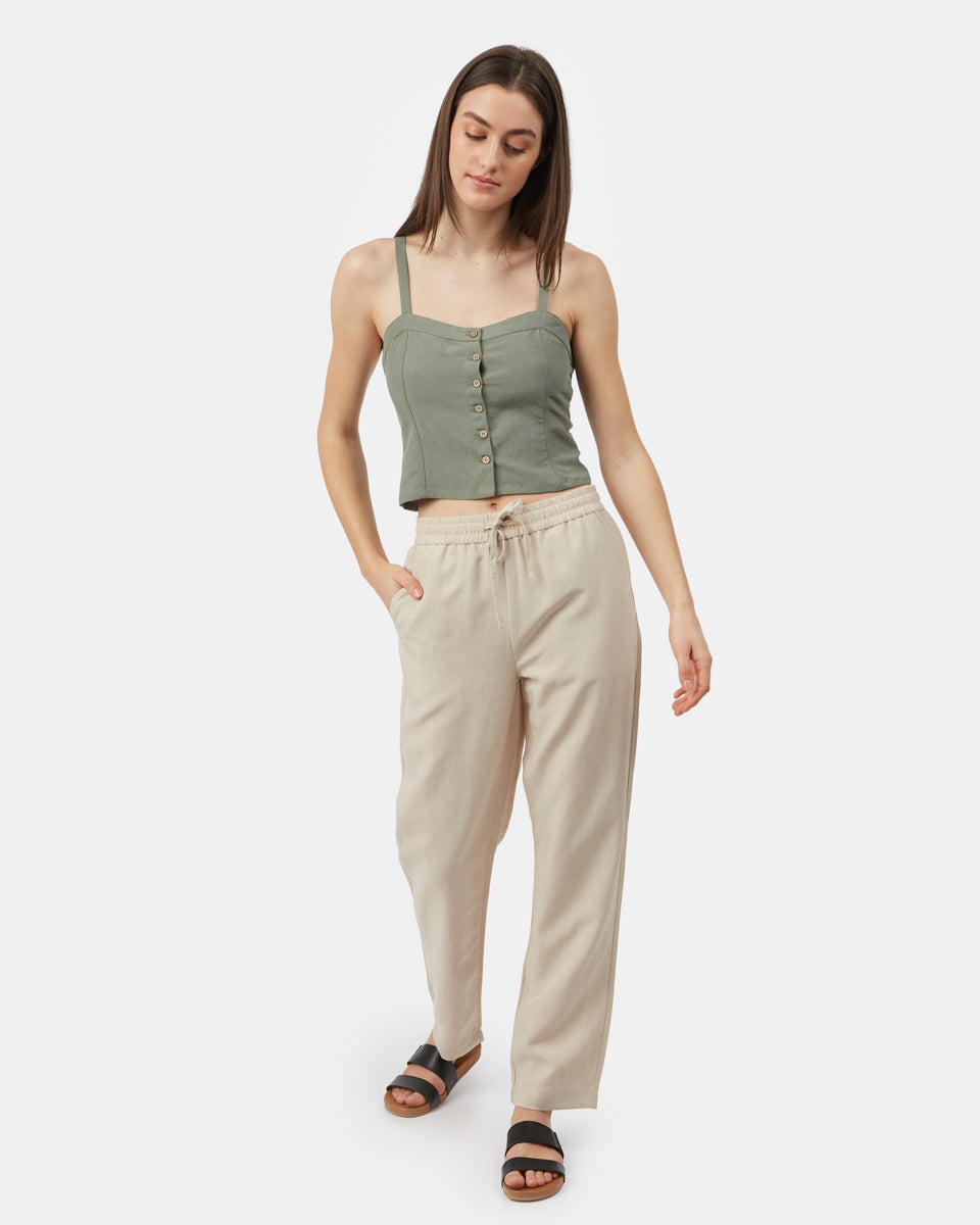 Linen Lonsdale Women's Summer Sleeveless Linen Tank Top