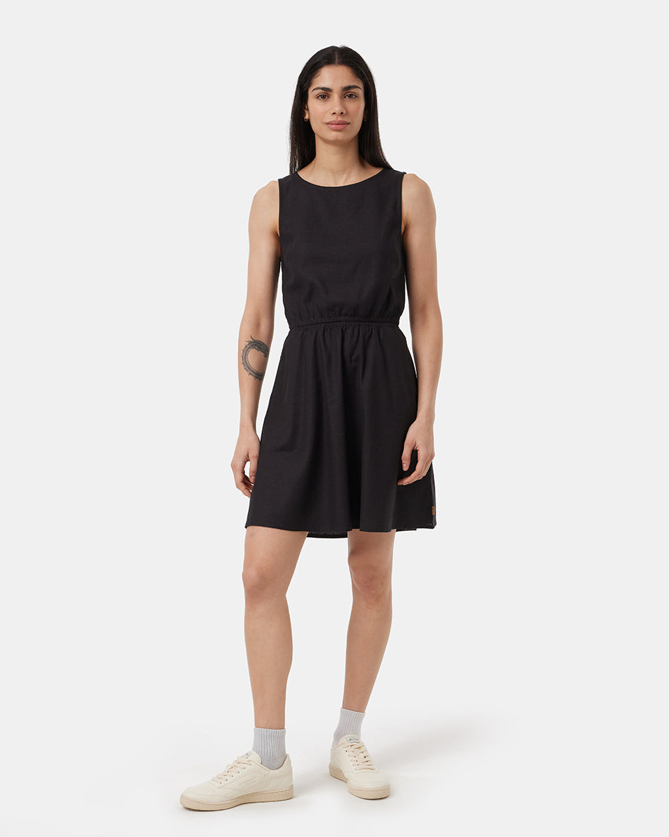 Stylish Hemp Cutout Women's Dress for Outdoor Adventures