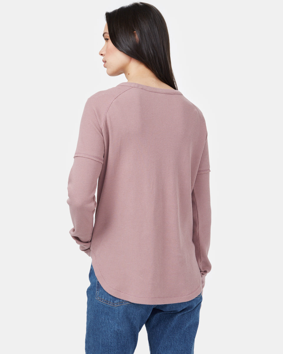Cozy Organic Cotton and TENCEL Blend TreeWaffle Crew Long - Sleeve Top