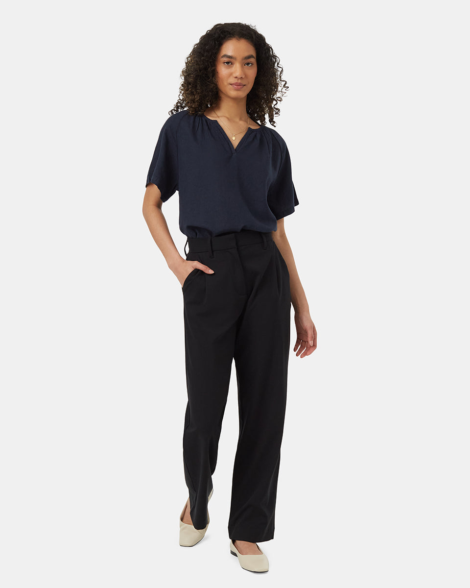 Summer-Friendly Breathable Hemp and Linen Popover Shirt