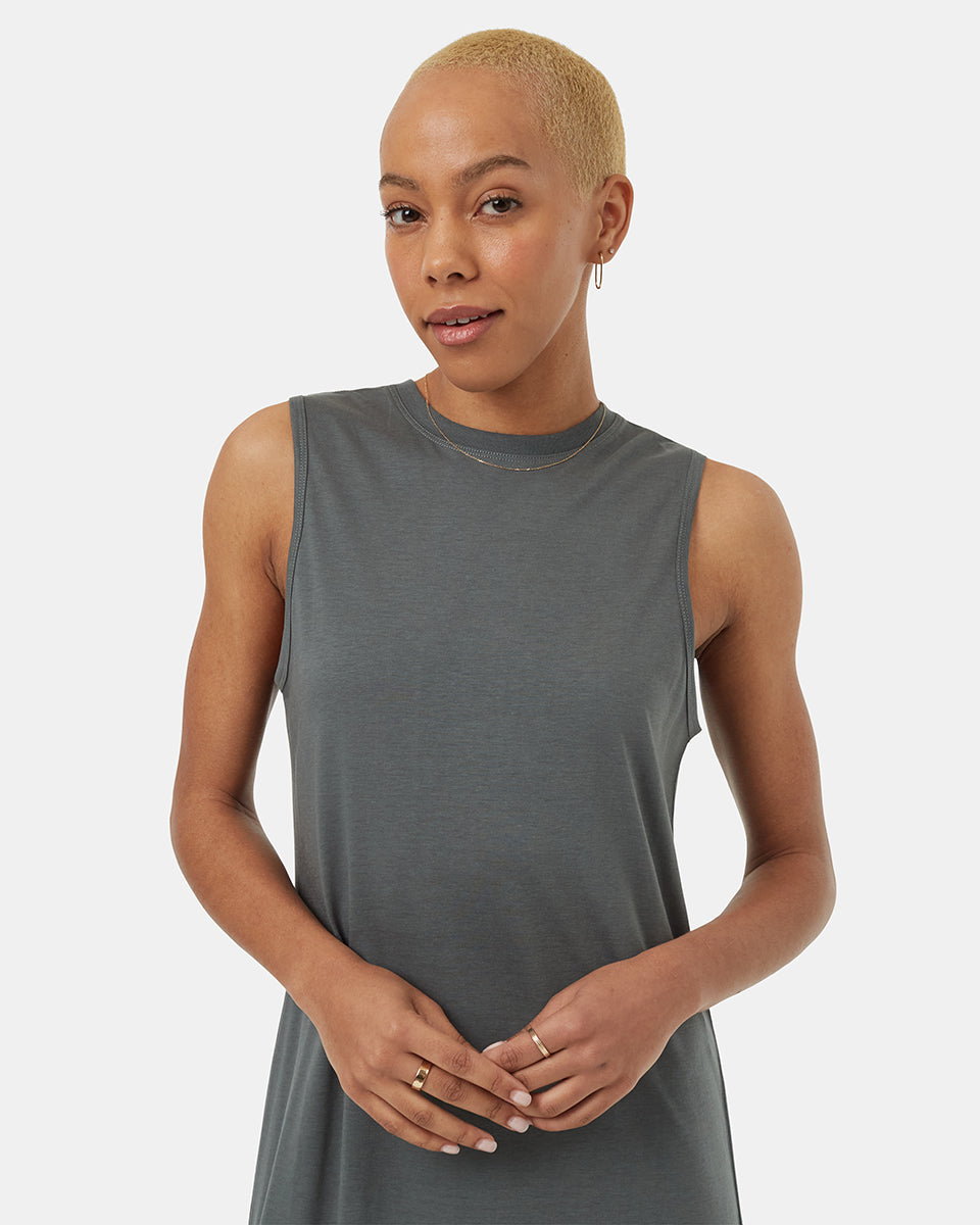 Elegant TreeBlend Casual Tank Dress for Afternoon and Evening