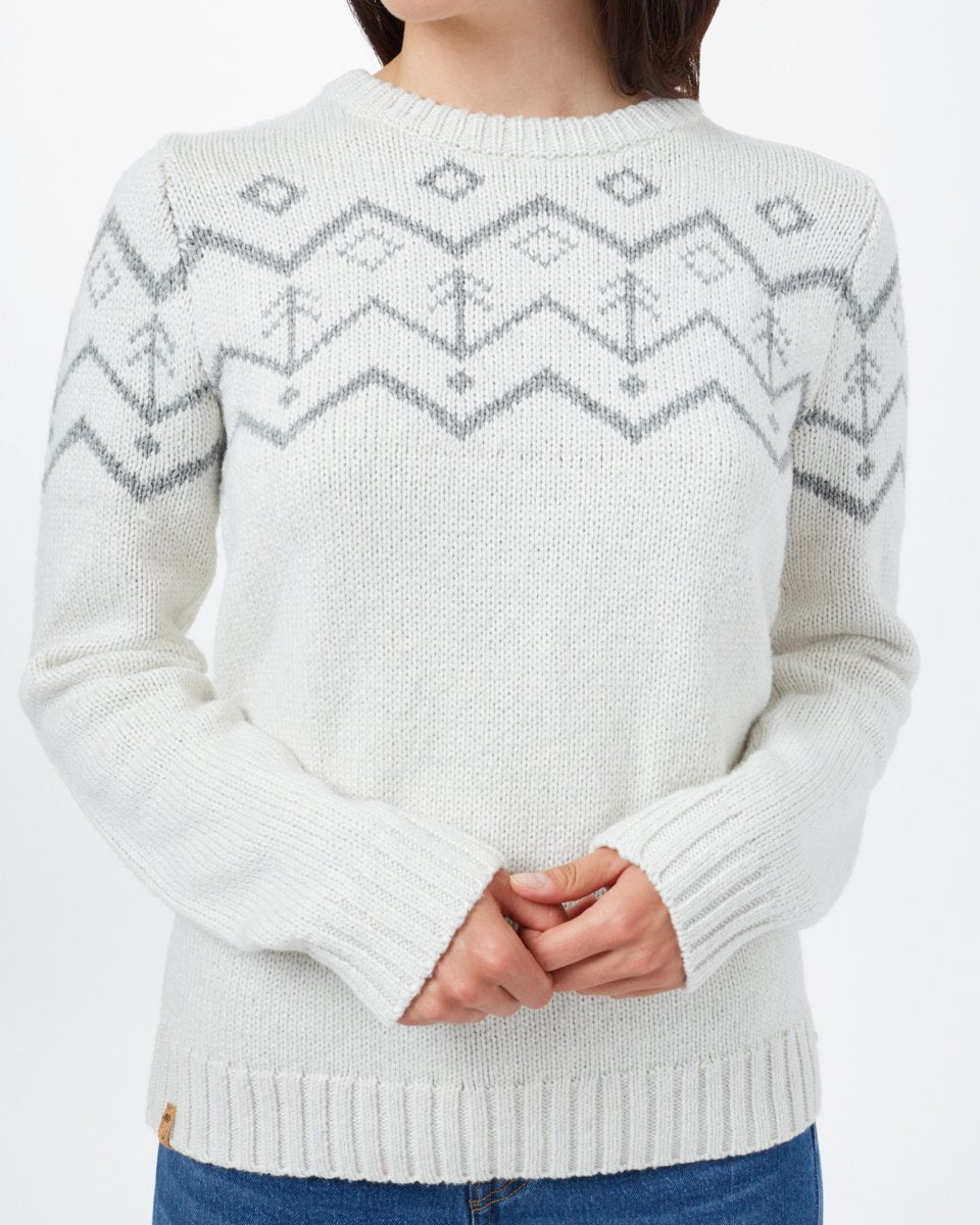 Eco - Friendly Highline Wool Intarsia Sweater with Organic Cotton Blend
