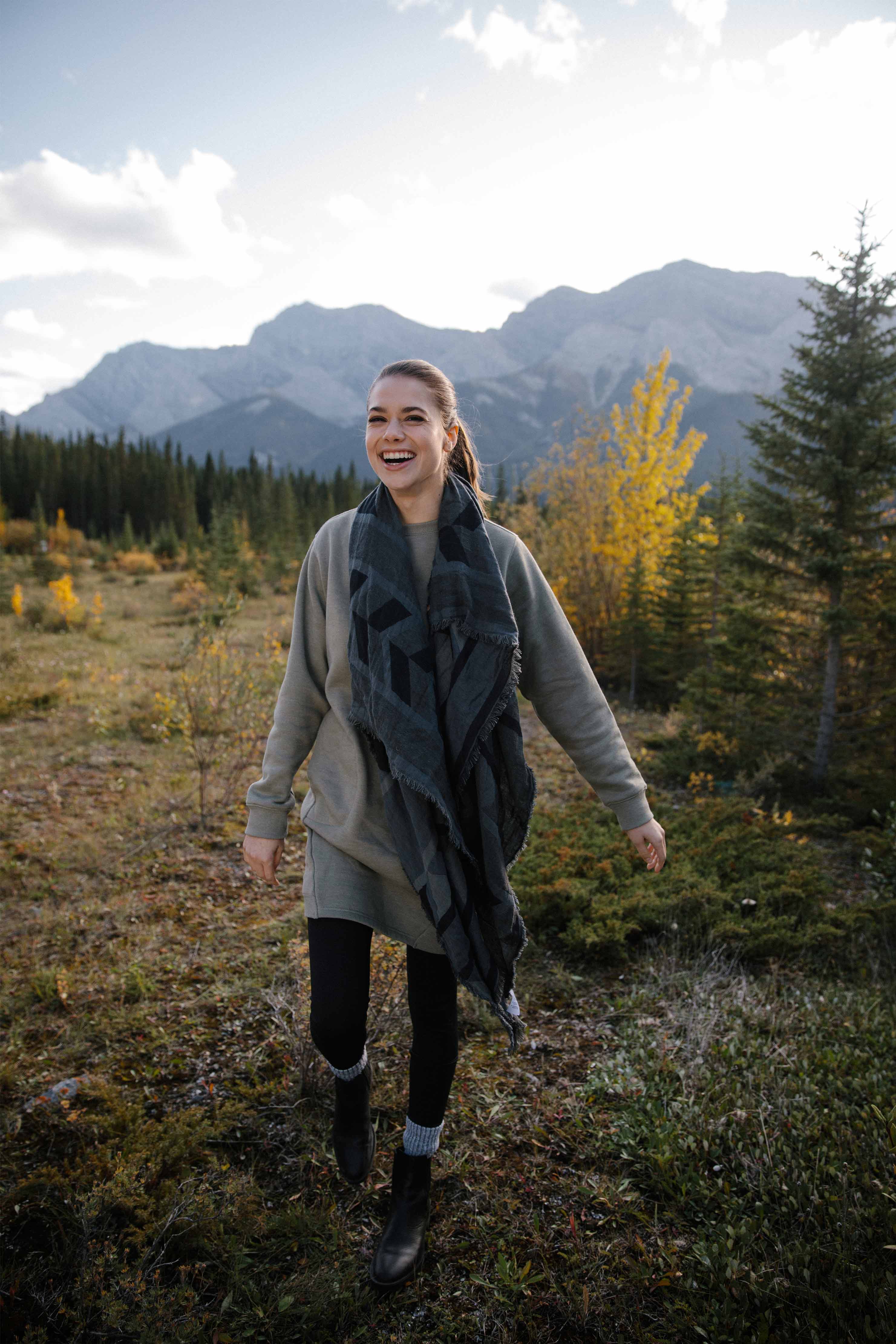Cozy Cotton Oversized Nordic Geo Winter Scarf Blanket