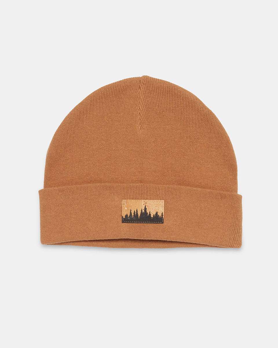 Soft Organic Cotton Juniper Graphic Cork Patch Beanie for Chilly Adventures